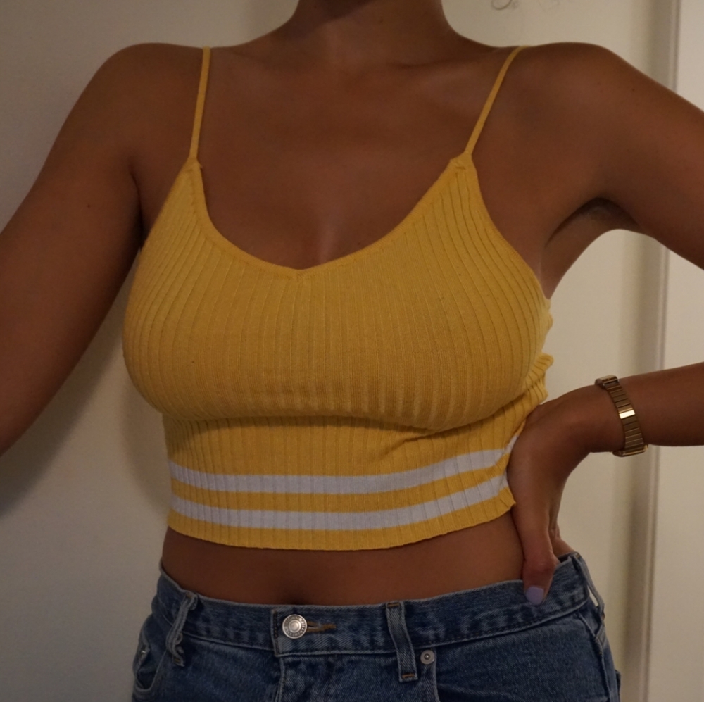 Forever 21 Cropped Yellow Tank